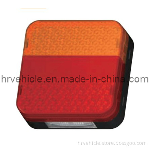 4" Square LED Tail Light with Reflector for Trailer